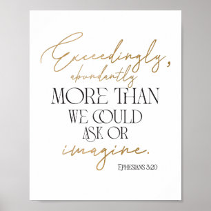 Gold und Schwarz Epheser 3:20 Bibelvers Poster