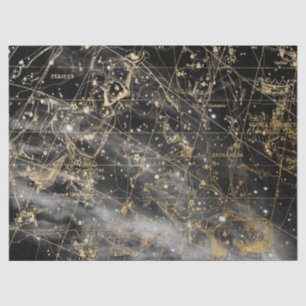 Gold und Schwarz Galaxy Star Map Serie Design 1 Seidenpapier