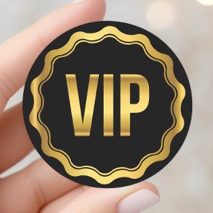 Gold- und Schwarz gewellter VIP-Party-Pass Runder Aufkleber