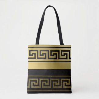 Gold und Schwarz-Grieche-Schlüssel Tasche