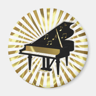 Gold-und Schwarz-großartiges Klavier-Musiknoten Magnet