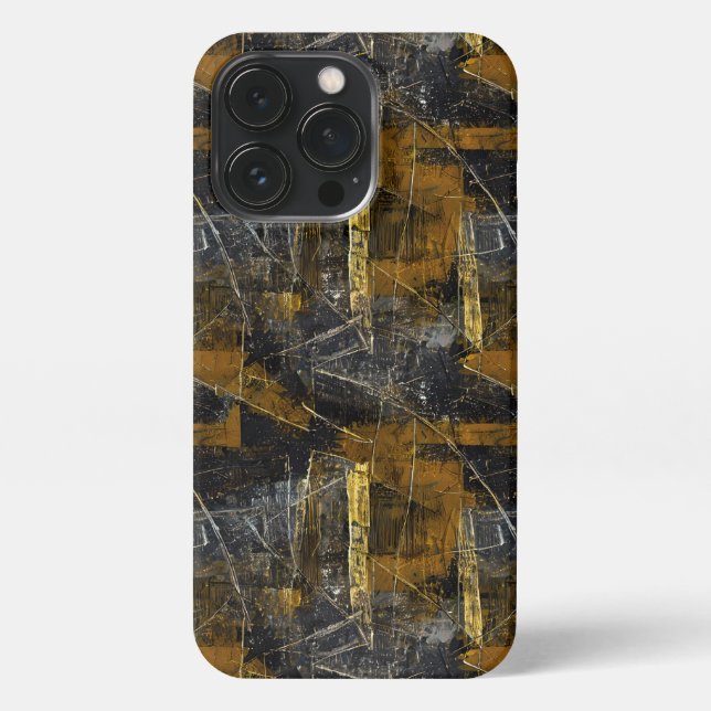 Gold und schwarz Grunge 1 iPhone 13 Pro Hülle (Rückseite)