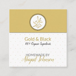 Gold und Schwarz, hausgemachte Bath & Body-Label | Quadratische Visitenkarte