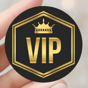 Gold- und Schwarz-Krone VIP-Party-Pass Runder Aufkleber