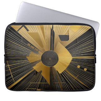 Gold und Schwarz Laptopschutzhülle
