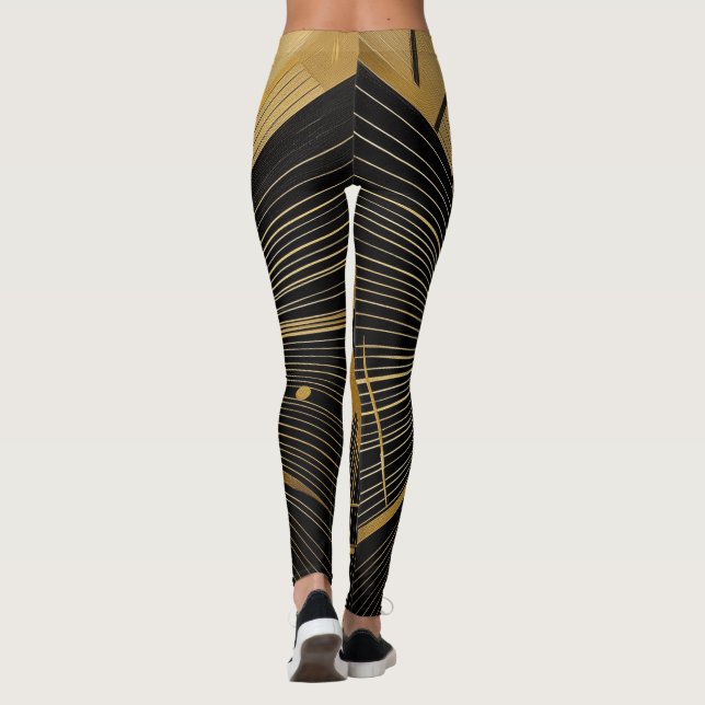Gold und Schwarz Leggings (Rückseite)