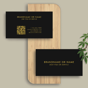 Gold und Schwarz Minimalistischer Beruflicher QR Visitenkarte