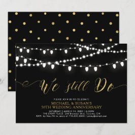 Gold und Schwarz | Modernes 50. Hochzeitstag Einladung