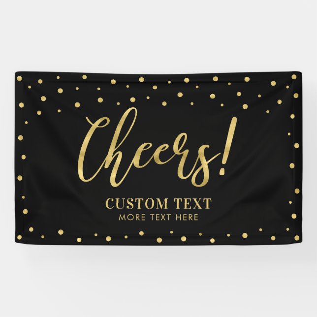 Gold und Schwarz | Modernes Chef Jedes Anlasses Pa Banner (Horizontal)