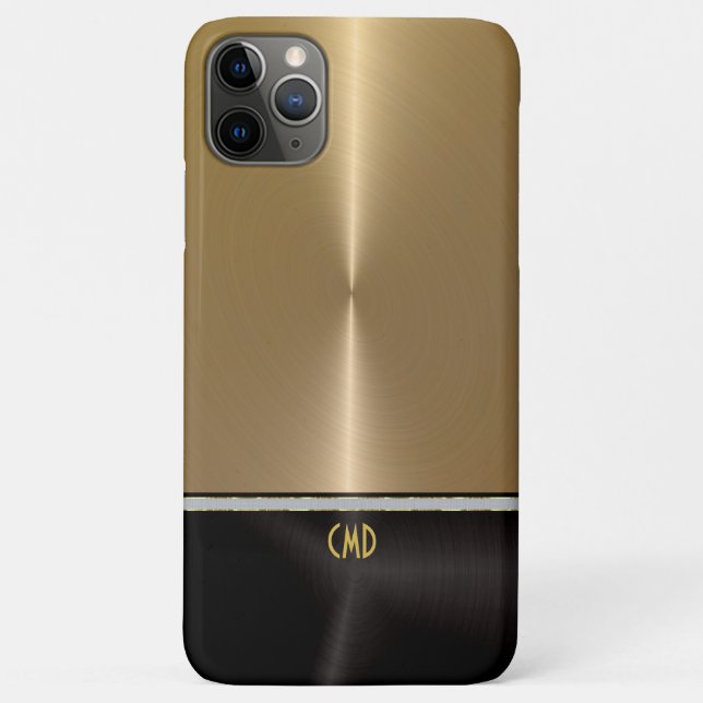 Gold und schwarz polierte Metallstruktur Case-Mate iPhone Hülle (Rückseite)
