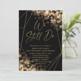 Gold und Schwarz wir machen noch 50 Jahre Hochzeit Einladung