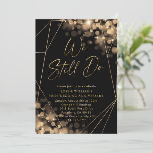 Gold und Schwarz wir machen noch 50 Jahre Hochzeit Einladung
