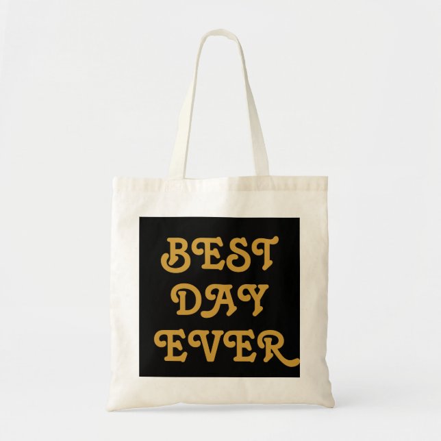 Gold und Schwarz zum besten Tag Tragetasche (Vorne)