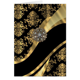 Gold- und Schwarzdamastmuster