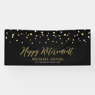 Gold- und schwarze Konfetti   Fröhliche Ruhestands Banner