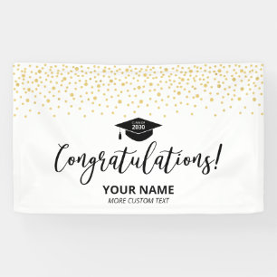 Gold- und schwarze Konfetti-Kongratulations-Gradui Banner