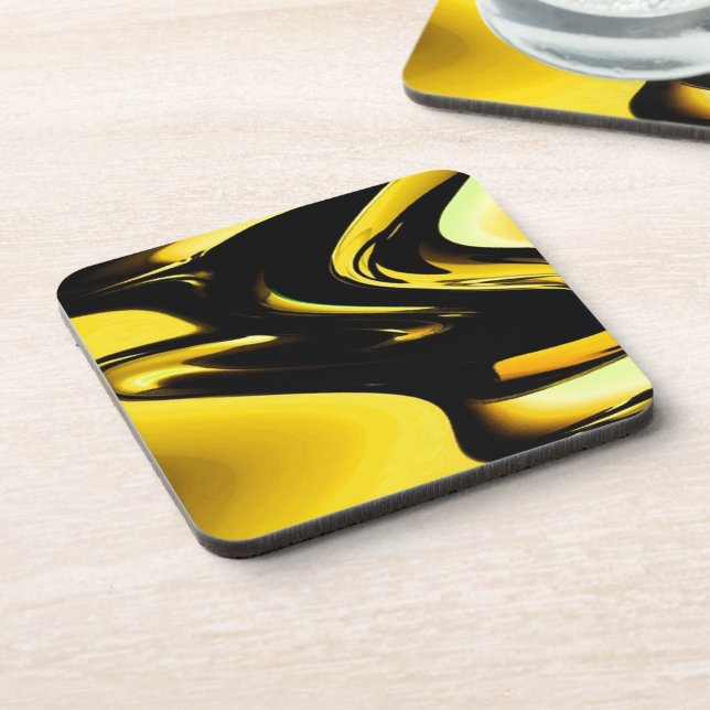 Gold und schwarze Pop-Kunst Untersetzer (Linke Seite)