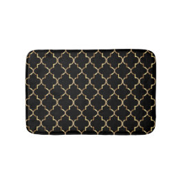 Gold und Schwarze Quatrefolie Badematte
