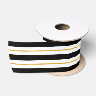 Gold und schwarze Streifen Satinband