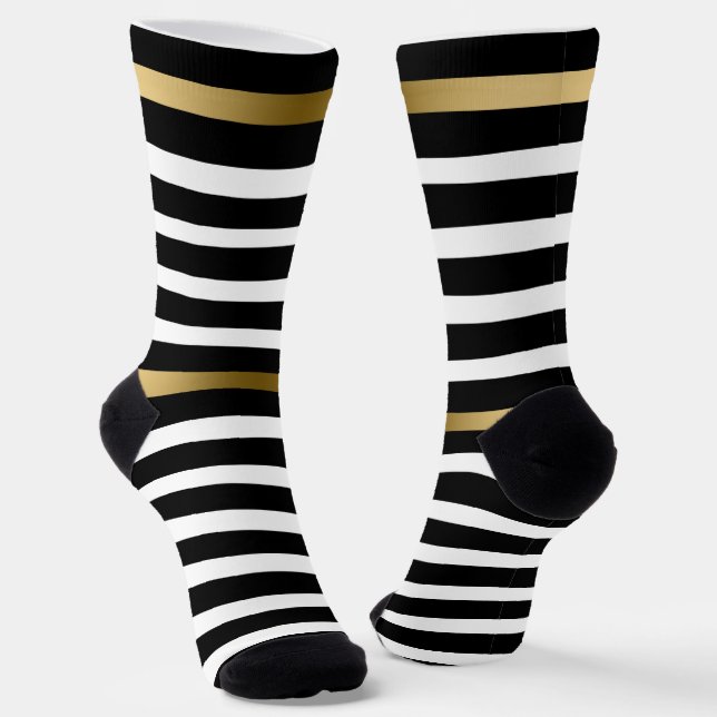 Gold und schwarze Streifen Socken (Gewinkelt)