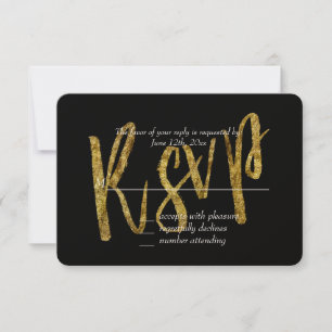 Gold und Schwarze UAWG RSVP Karte