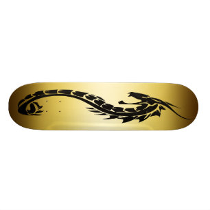 GOLD UND SCHWARZER DRACHE-ENTWURF SKATEBOARD