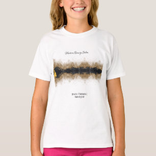 Gold- und schwarzer Friseursalon T-Shirt