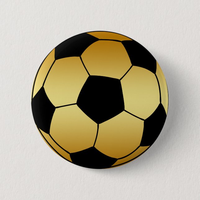 GOLD UND SCHWARZER FUSSBALL BUTTON (Vorderseite)