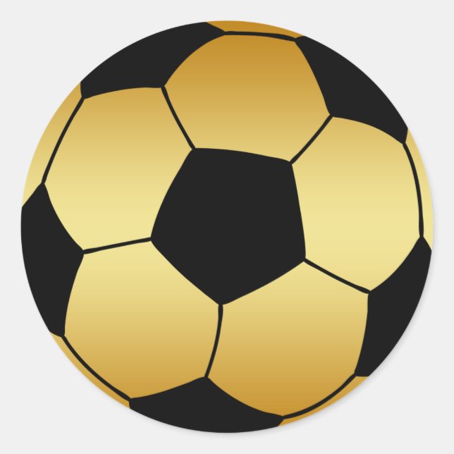GOLD UND SCHWARZER FUSSBALL RUNDER AUFKLEBER (Vorderseite)