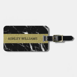 Gold und schwarzer Marmor Gepäckanhänger