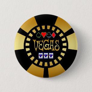 GOLD UND SCHWARZER VEGAS-POKER-CHIP BUTTON