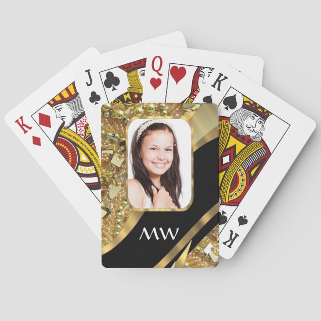Gold und schwarzes Bling Spielkarten (Rückseite)
