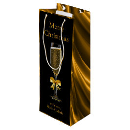 Gold und schwarzes Champagne-Glas Geschenktüte Für Weinflaschen