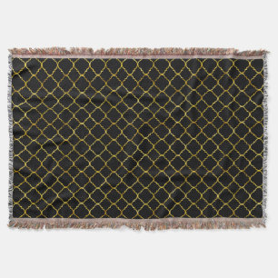 Gold und schwarzes Quatrefoil Decke
