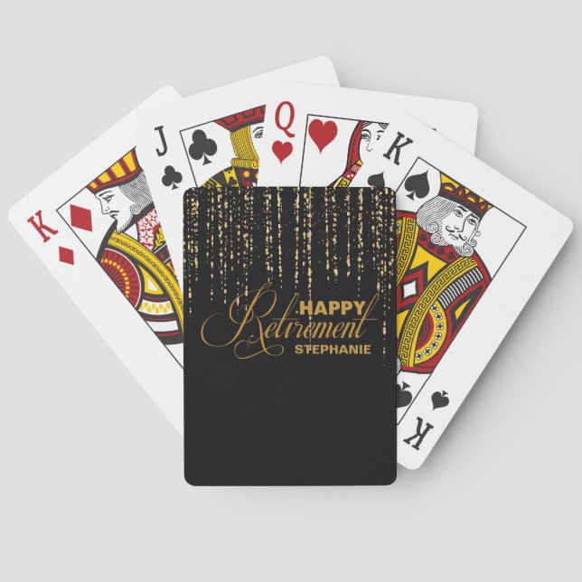 Gold-und schwarzes Ruhestands-Party-Spielkarten Spielkarten (Rückseite)