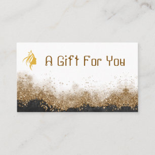 Gold und schwarzes Salon-Geschenkgutschein Visitenkarte