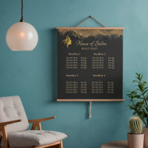 Gold- und schwarzes Salon-Preisliste-Podest-Schild