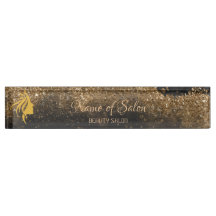 Gold- und schwarzes Tisch-Tent-Schild