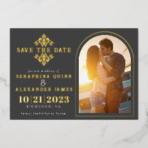 Gold- und Schwarzfoto-Bogen | Elegante Save-the-Da