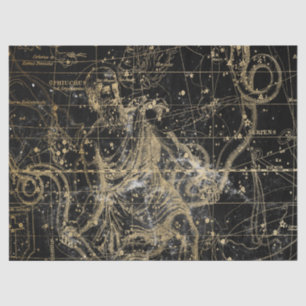 Gold- und Schwarzgalaxie-Sternkarten-Serie Design  Seidenpapier