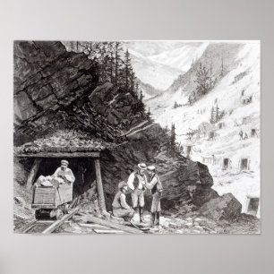 Gold-und Silber-Bergbau Poster