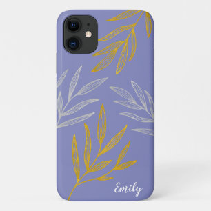 Gold und Silber Blätter Personalisiert Phone Case