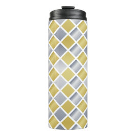 Gold und Silber (Diamond Checkered) Thermosbecher