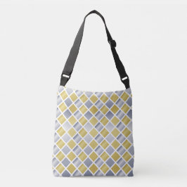 Gold und Silber (Diamond Checkered) Tragetaschen Mit Langen Trägern
