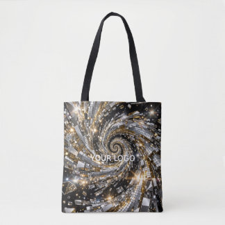Gold- und Silber-Disco-Spiralwirbel Tasche