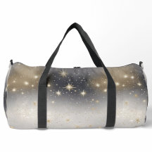 Gold- und Silber-Duffel-Beutel schimmern