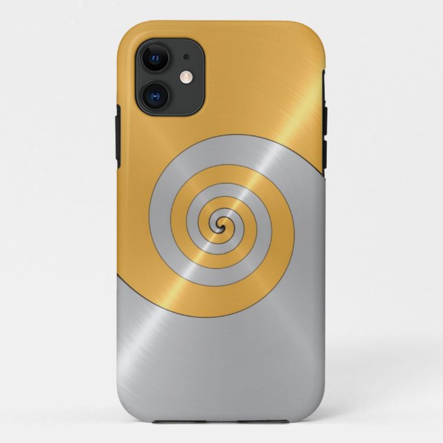 Gold und Silber Edelstahlwirbel Case-Mate iPhone Hülle (Rückseite)
