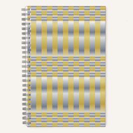 Gold und Silber (Schachbretter und Streifen) Notizbuch