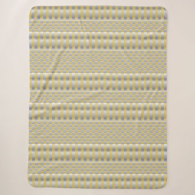 Gold und Silber (Schachbretter und Streifen) Sherpadecke (Vorderseite)