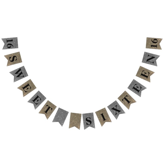 Gold-und Silber-Schein-Bonbon 16 Wimpelkette (Alle)